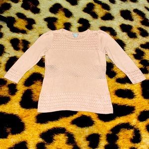 H&M 3/4 Sleeve Pink Lightweight Sweater